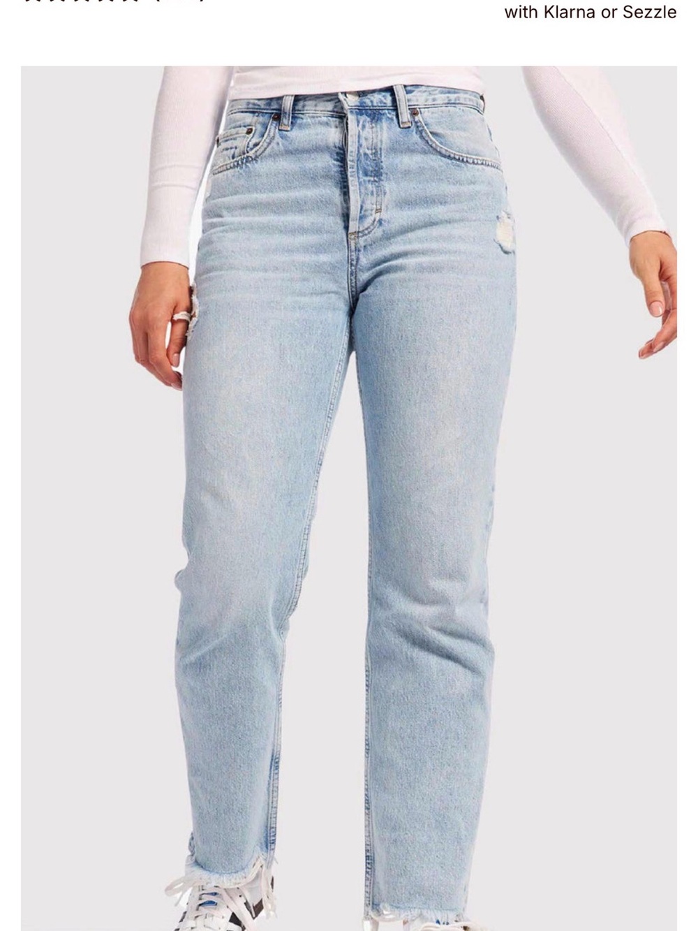 nuuds Light Blue High-Rise Straight Leg Jeans - Women
